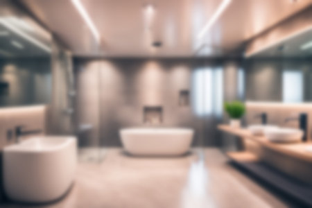 Abstract blur bathroom interior for background - Vintage filter effect processing style picturesの素材