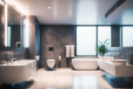 Abstract blur bathroom interior for background - Vintage filter effect processing style picturesの素材
