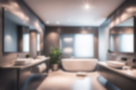 Abstract blur bathroom interior for background - Vintage Light Filter processing style picturesの素材