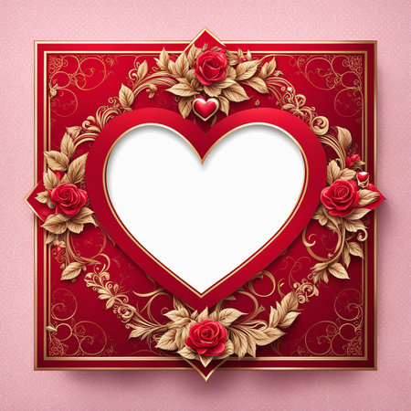 Abstract Valentine day banner, frame, border background, valentine texture. Love concept. pink, red backgroundの素材