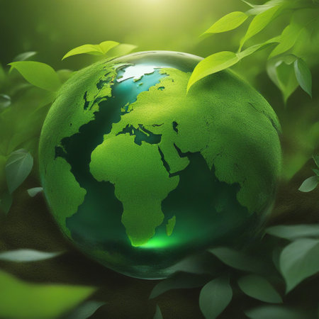 Earth day, world environment day,save planet,climate emergency action concept,global warming, green globe in eco friendly.の素材