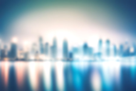 Blur image of modern cityscpae background, Light blurred background for use. blur city background.の写真素材