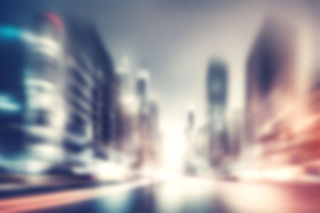 Blur image of modern cityscpae background, Light blurred background for use. blur city background.の写真素材