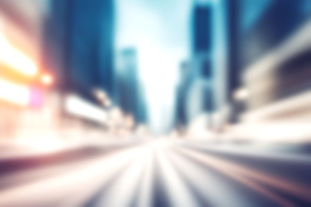 Blur image of modern cityscpae background, Light blurred background for use. blur city background.の写真素材