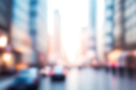 Blur image of modern cityscpae background, Light blurred background for use. blur city background.の写真素材