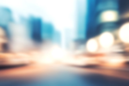 Blur image of modern cityscpae background, Light blurred background for use. blur city background.の写真素材