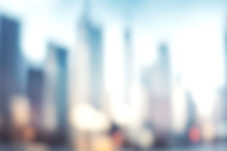 Blur image of modern cityscpae background, Light blurred background for use. blur city background.の写真素材