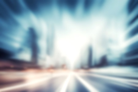 Blur image of modern cityscpae background, Light blurred background for use. blur city background.の写真素材