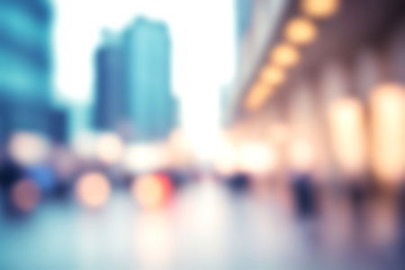 Blur image of modern cityscpae background, Light blurred background for use. blur city background.の写真素材