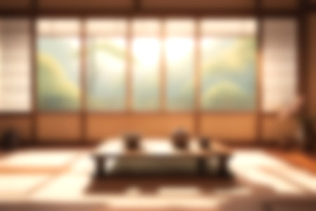 Blurred minimal livingroom with soft sunlight for background usage. blur interior background concept. white and bright tone. Business concept.の写真素材