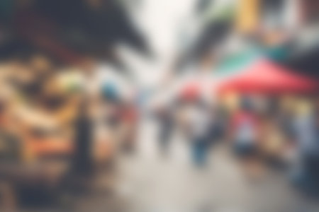 Blur image of night market festivals, Abstract Blurred Background and bokeh light for background use.の素材