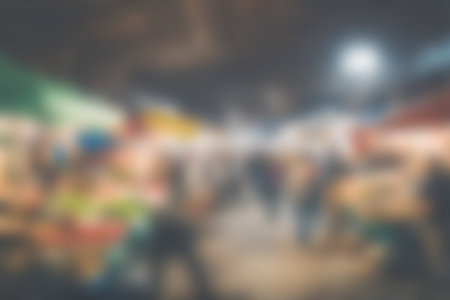 Blur image of night market festivals, Abstract Blurred Background and bokeh light for background use.の素材