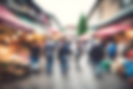 Blur image of night market festivals, Abstract Blurred Background and bokeh light for background use.の素材