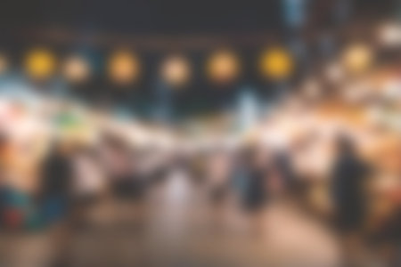 Blur image of night market festivals, Abstract Blurred Background and bokeh light for background use.の素材