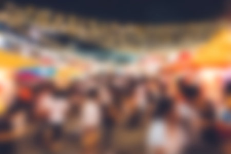 Blur image of night market festivals, Abstract Blurred Background and bokeh light for background use.の素材