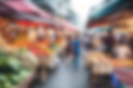 Blur image of night market festivals, Abstract Blurred Background and bokeh light for background use.の素材