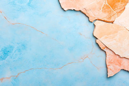 Map of Africa on realistic blue watercolor paper. 3D illustrationの素材