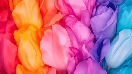 Colorful tulip petals as background. Closeup view.の素材