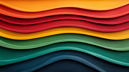 Colorful abstract background, close-up of curved sheets of paperの素材