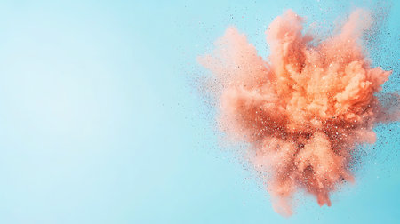 Explosion of colored smoke on a blue background. 3d renderingの素材