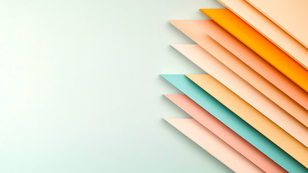 Colorful paper arrows on blue background. 3d render illustration.の素材