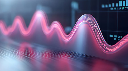 3d rendering of sound wave on dark background. Music concept.