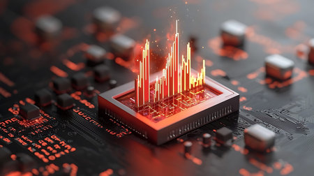 Electronic circuit board close up. 3D rendering. Technology background