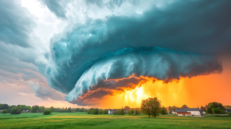 Prairie Storm Clouds and Thunderstorm in Saskatchewan, Canada.の写真素材