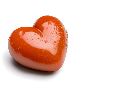 Red heart isolated on white background with clipping path and full depth of fieldの写真素材