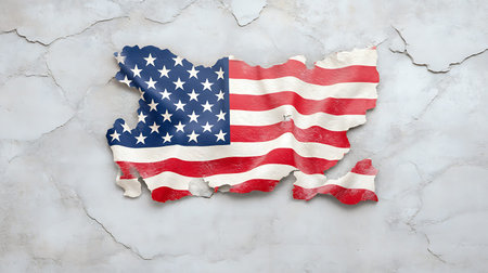 Map of the United States of America on crumpled paper background