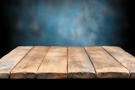 Empty table for product display montages with grunge wall background.の写真素材