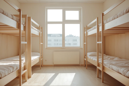 Bunk beds in the attic of a children's room. 3d renderingの写真素材