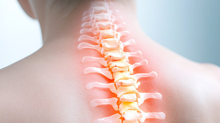 Pain in the lower back of a young woman. 3d illustrationの写真素材