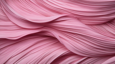 close up of pink silk fabric texture background, abstract wave pattern.の写真素材