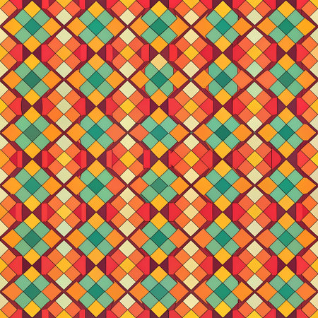Seamless pattern with rhombuses. Vector illustration in retro colors.