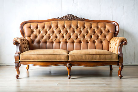 Vintage sofa decoration in livingroom interior - Vintage Light Filter effectの写真素材