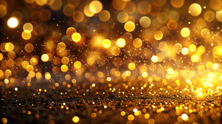 golden glitter vintage lights background. gold and black. de focusedの写真素材