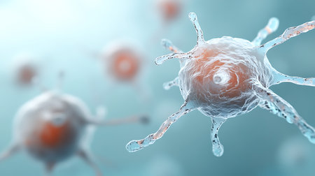 3d rendering of a spermatozoons in close-upの写真素材