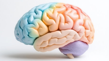 Human brain model isolated on white background. 3d render illustration.