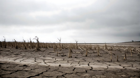 Dry and cracked earth. Global warming, climate change concept.
