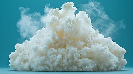 3D illustration of a white cloud in the blue sky. 3D rendering