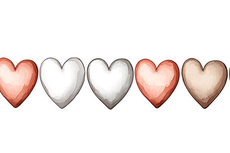 Colorful hearts isolated on white background. Vector illustration for your designの写真素材
