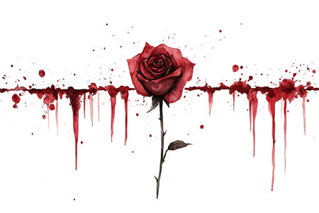 Red rose on a white background. Vector illustration.の写真素材