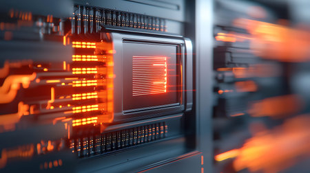 3d rendering of servers in data room. Technology and communication concept.