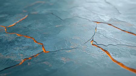 Cracks on the surface of the earth. 3d rendering.の写真素材