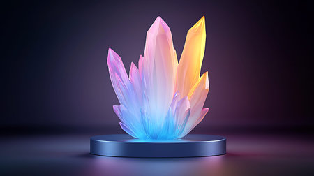 3d render, abstract background with podium, pedestal or platformの写真素材