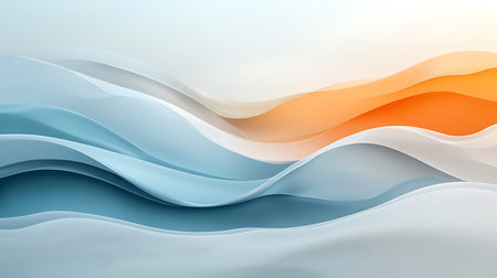 abstract background with smooth wavy lines in blue and orange colors