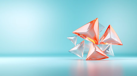 3d rendering of polygonal geometric shape on blue background.