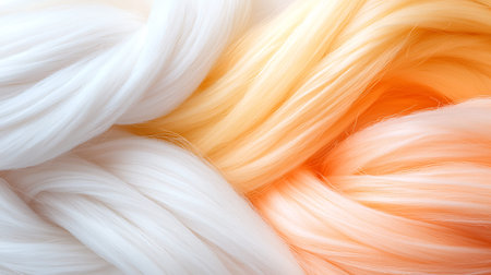abstract background of multicolored silk ribbons close-up