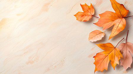 Autumn leaves on a wooden background. Flat lay, top view.
